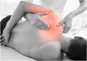 디스크 섬유륜이 찢어지고 수핵이 검게 상한 디스크 질환을 가진 경우